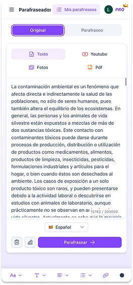 Elige el texto que quieres transformar