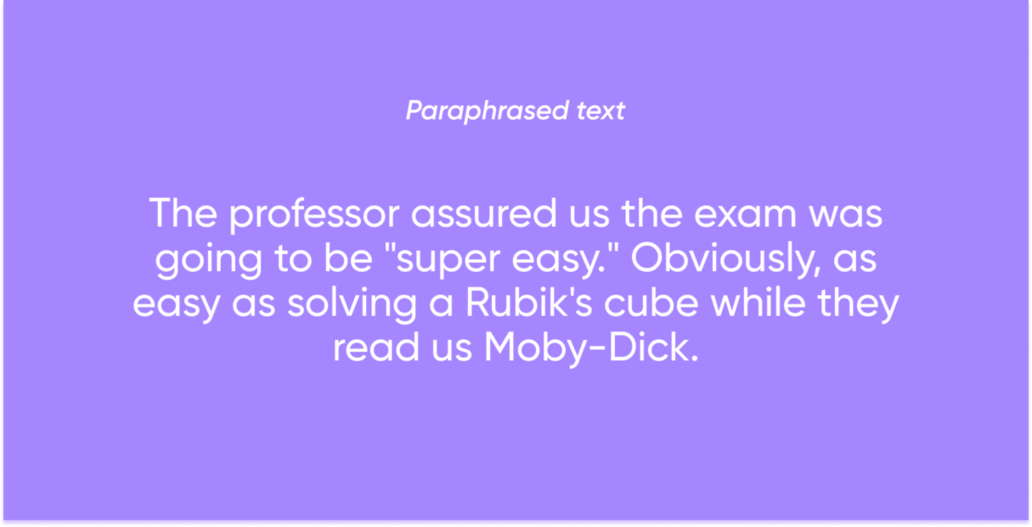 Paraphrased text