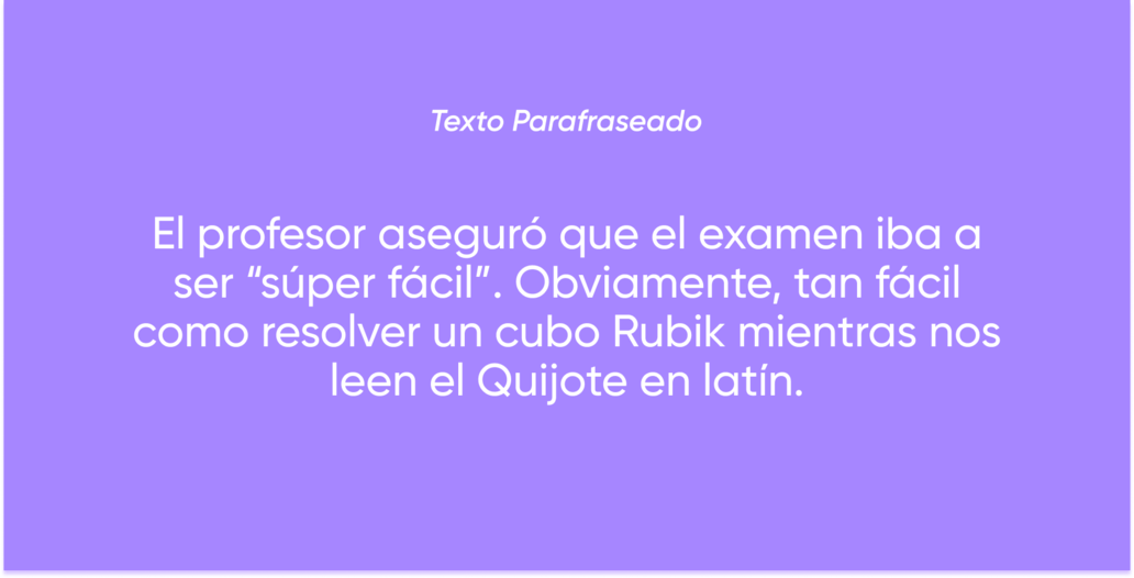 Texto parafraseado