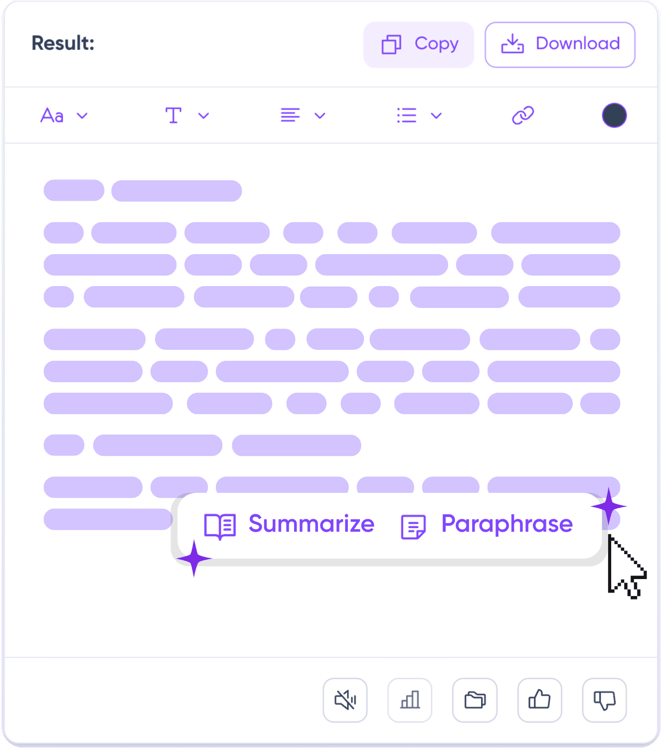 Summarize and Paraphrase parts of texts