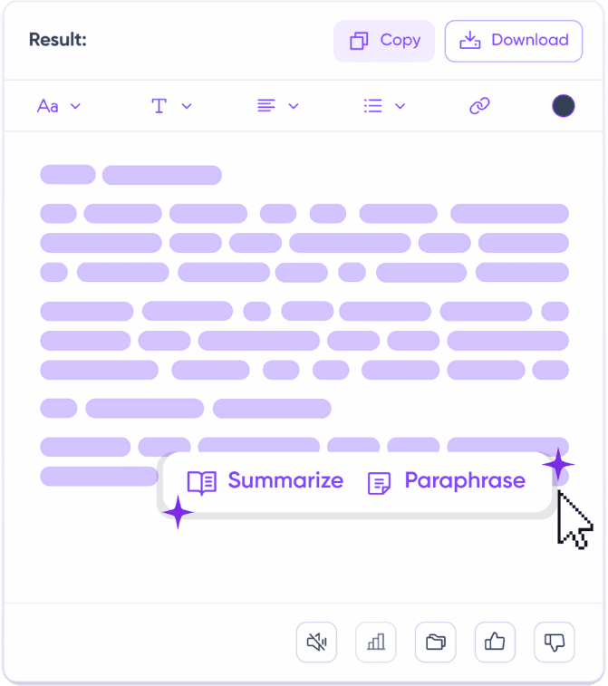 Summarize and Paraphrase parts of texts